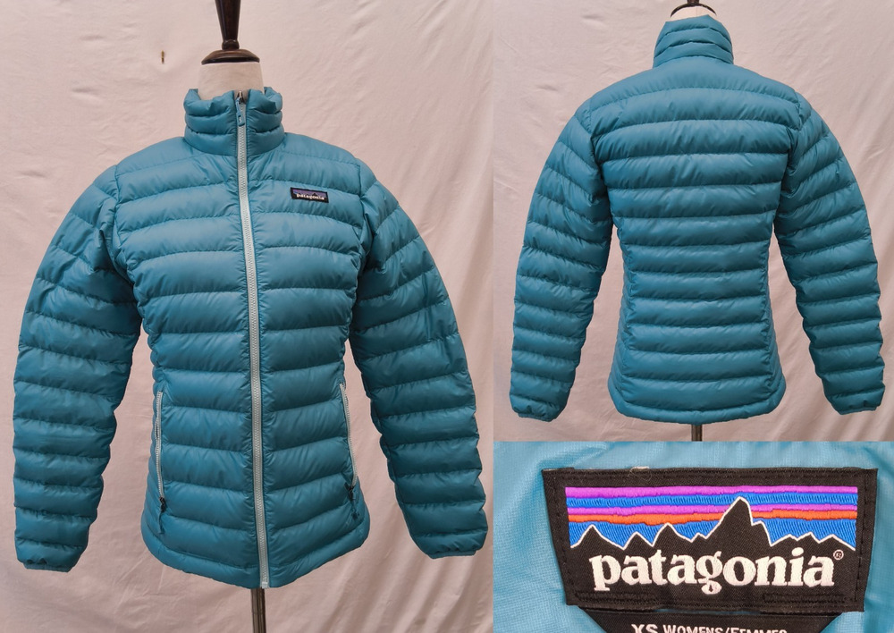 Patagonia Down Puffer Jacket Women's XS Blue Full Zip Zip Pockets #W5211